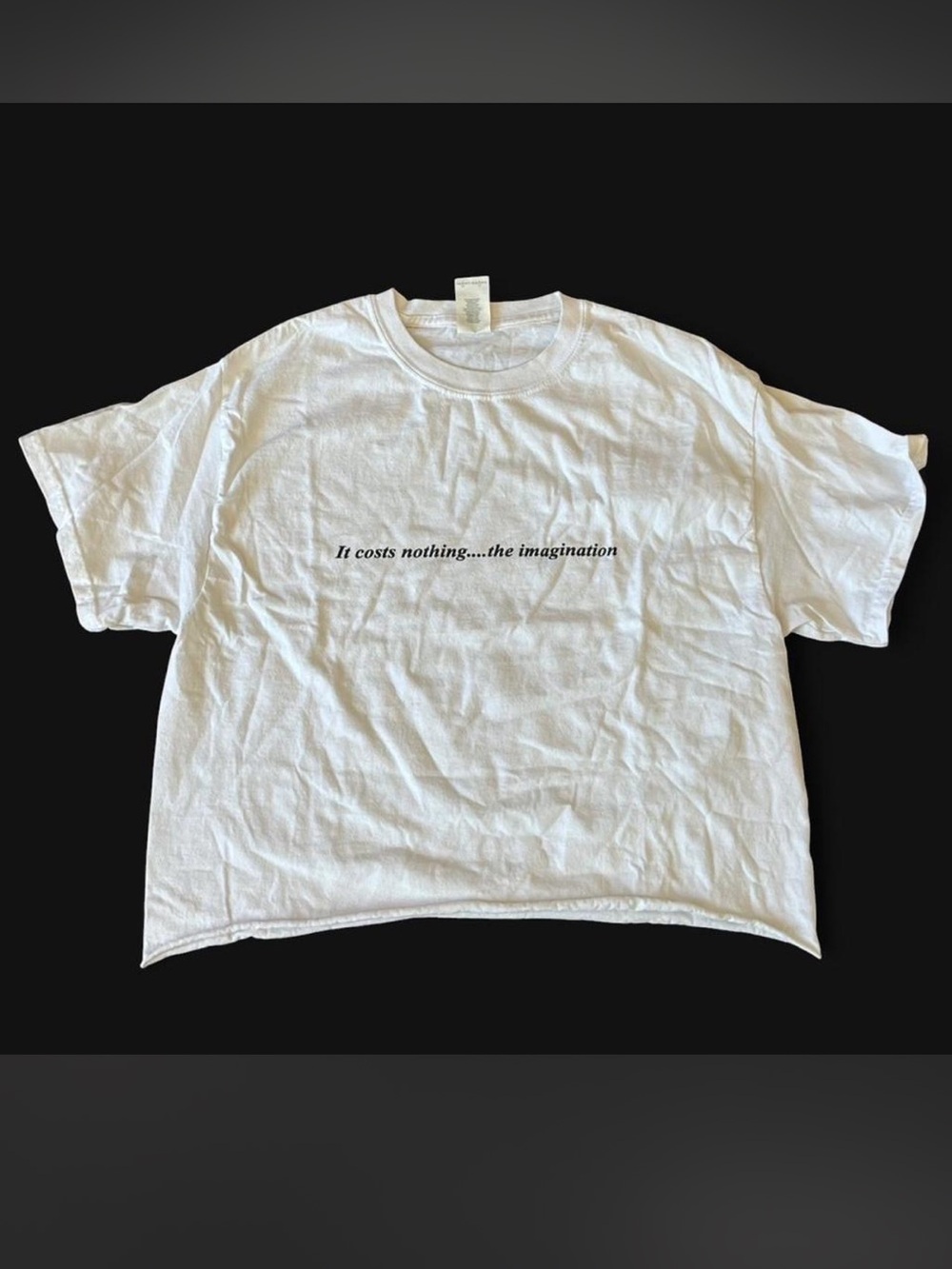 White Graphic Tee with Center Text - Unbranded